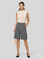 Willit Women's Pleated Work Shorts 10 Inch 