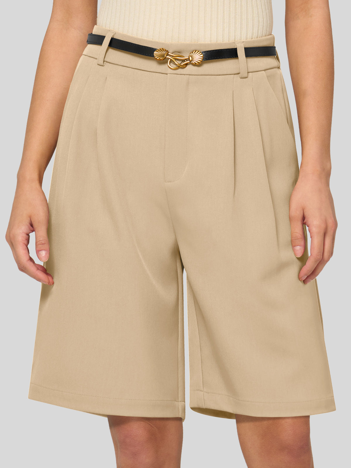 Willit Women's Pleated Work Shorts 10 Inch 