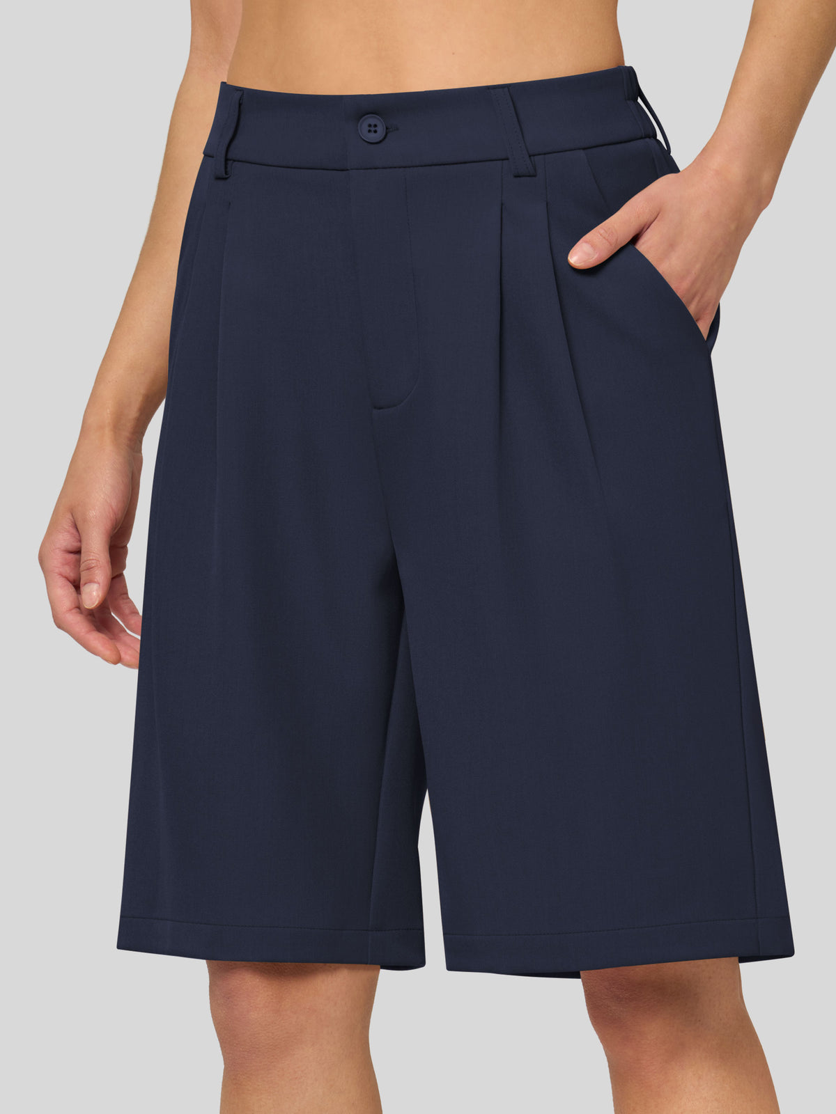 Willit Women's Pleated Work Shorts 10 Inch 