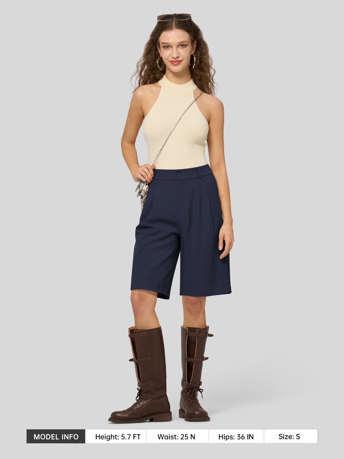 Willit Women's Pleated Work Shorts 10 Inch 