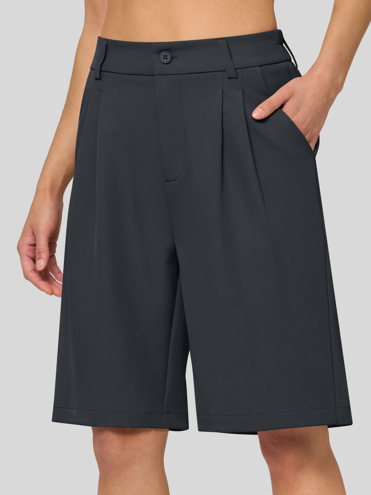 Willit Women's Pleated Work Shorts 10 Inch 