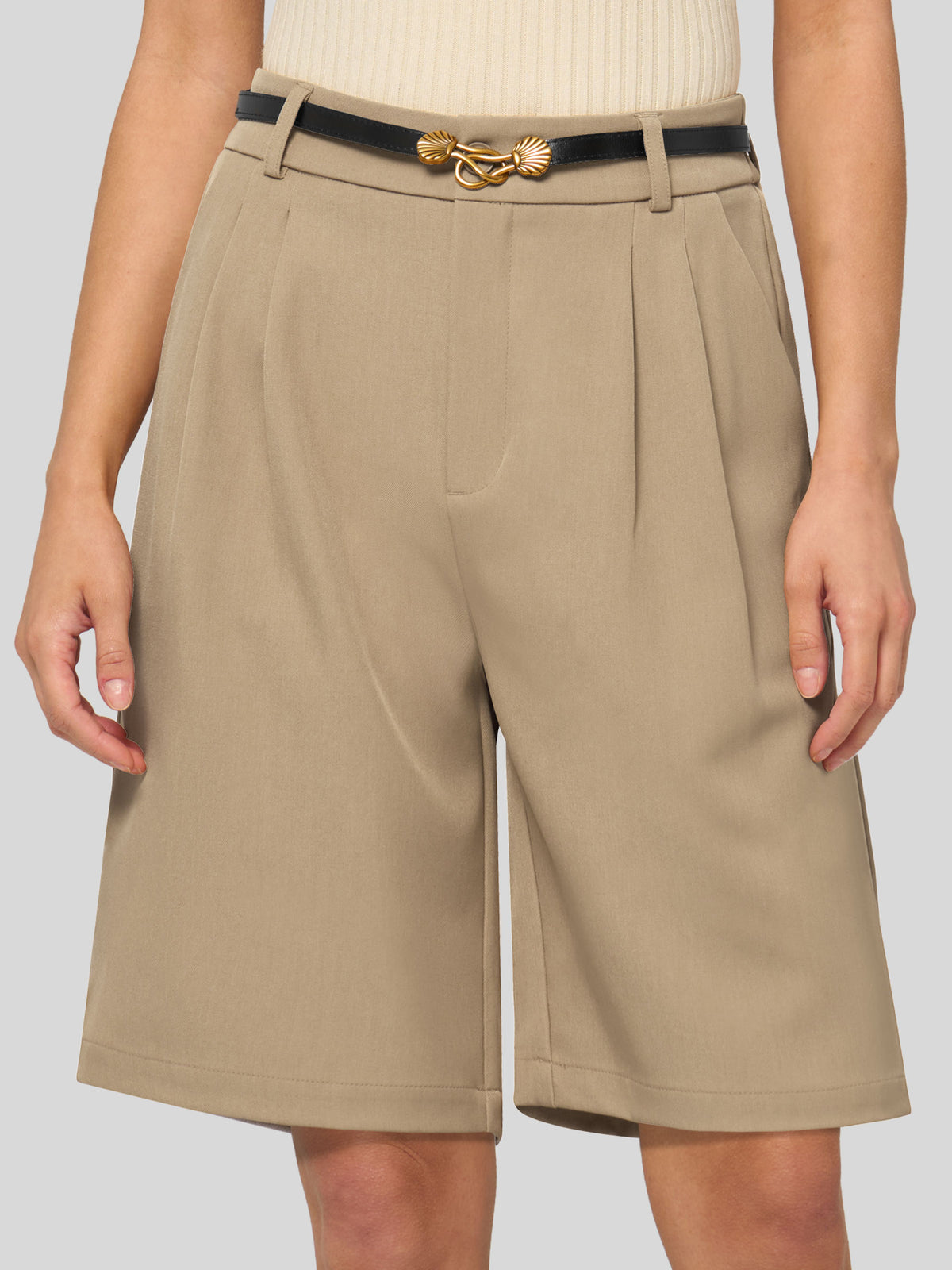 Willit Women's Pleated Work Shorts 10 Inch 