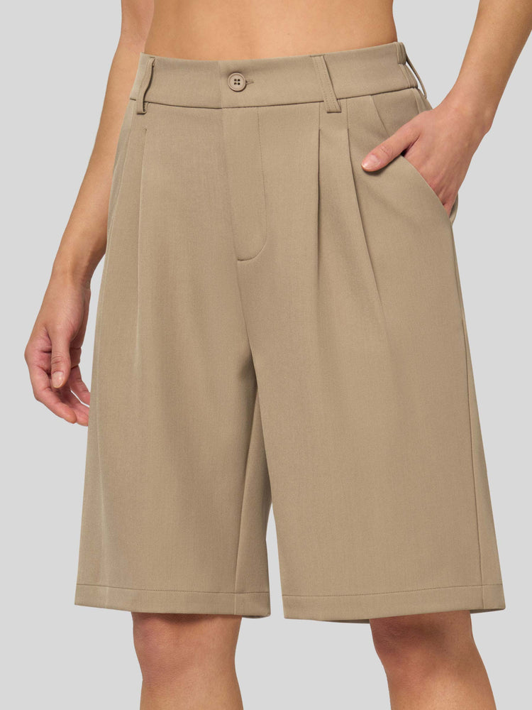 Willit Women's Pleated Work Shorts 12 Inch 