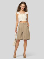 Willit Women's Pleated Work Shorts 14 Inch 