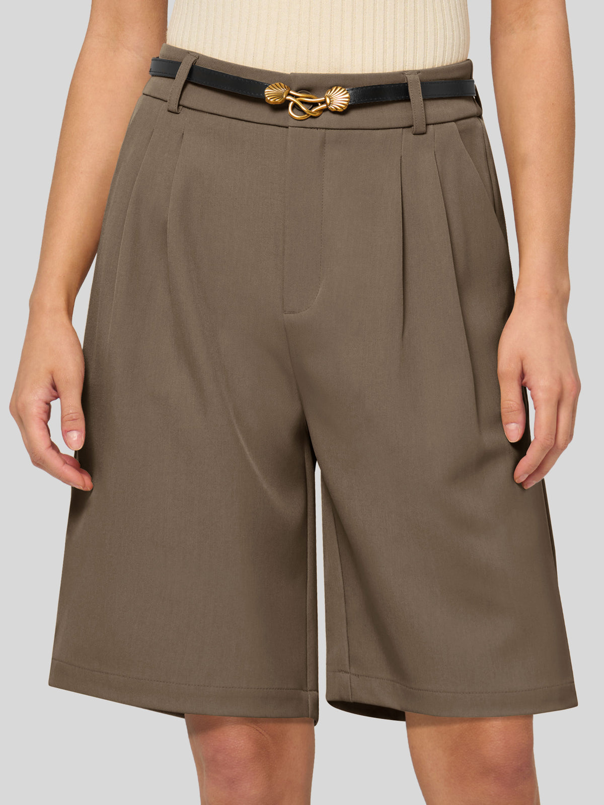 Willit Women's Pleated Work Shorts 10 Inch 