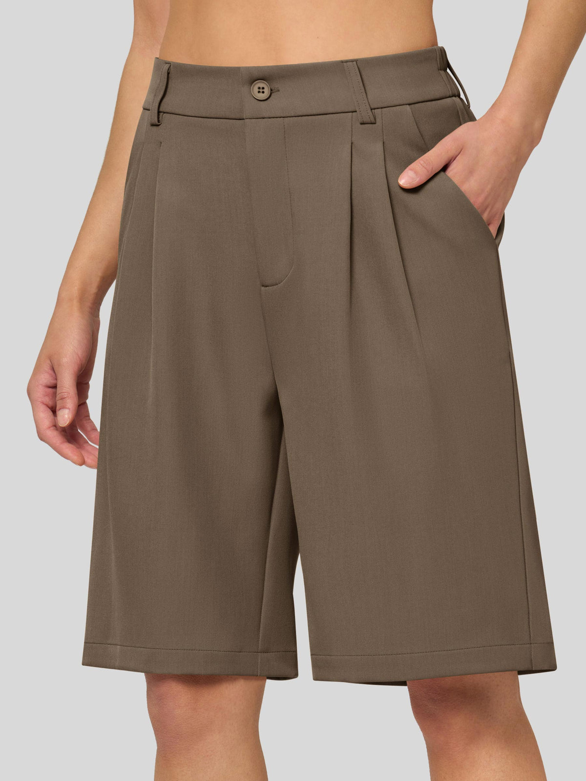 Willit Women's Pleated Work Shorts 10 Inch 