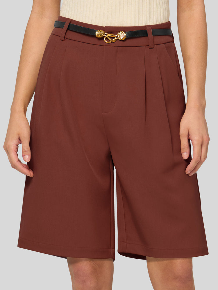 Willit Women's Pleated Work Shorts 10 Inch 