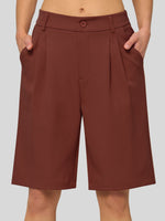 Willit Women's Pleated Work Shorts 10 Inch 