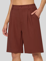 Willit Women's Pleated Work Shorts 10 Inch 