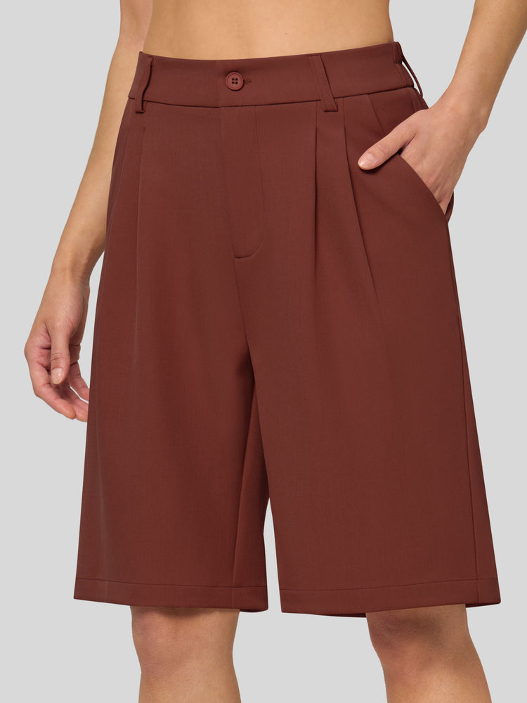 Willit Women's Pleated Work Shorts 10 Inch 
