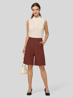 Willit Women's Pleated Work Shorts 10 Inch 