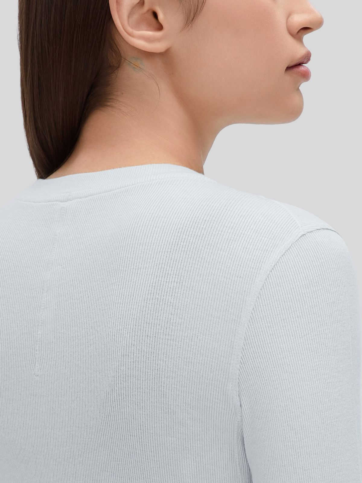 Women_s Ribbed Henley Long Sleeve Top 
