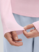 Women_s Ribbed Henley Long Sleeve Top 