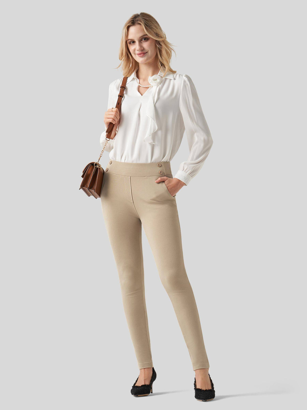 Willit Women's Skinny Work Slacks 28 Inch 