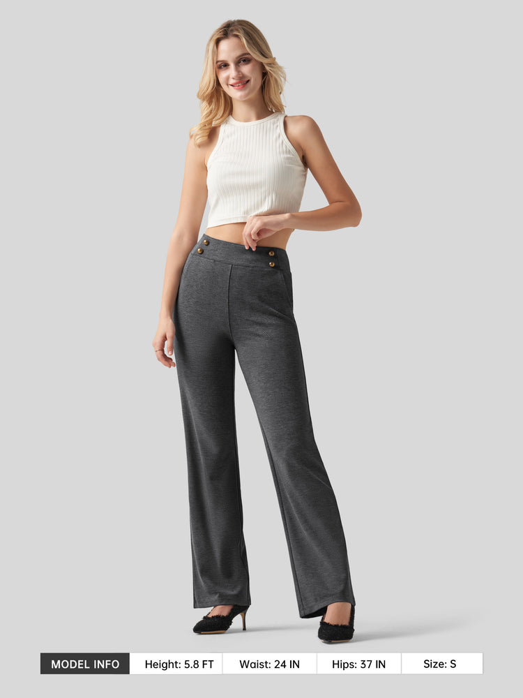 Willit Women's Smooth Wide Leg Dress Pants 33 Inch 