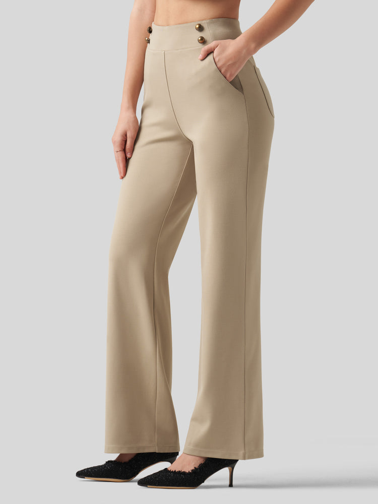 Willit Women's Smooth Wide Leg Dress Pants 33 Inch 
