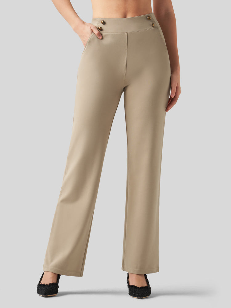 Willit Women's Smooth Wide Leg Dress Pants 33 Inch 