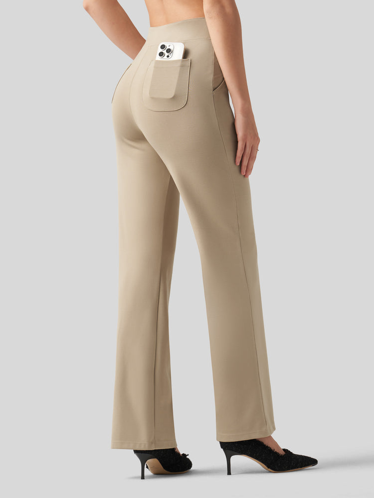 Willit Women's Smooth Wide Leg Dress Pants 33 Inch 