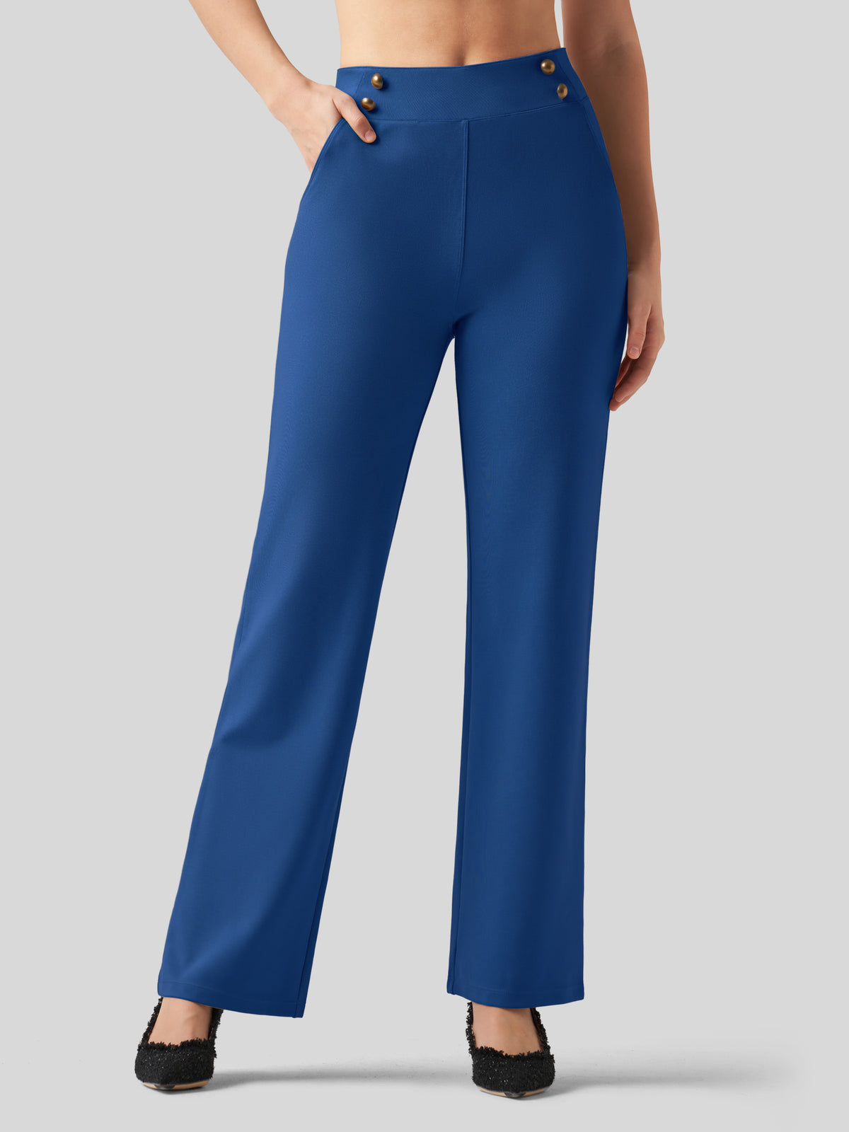Willit Women's Smooth Wide Leg Dress Pants 33 Inch 