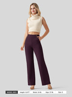 Willit Women's Smooth Wide Leg Dress Pants 33 Inch 