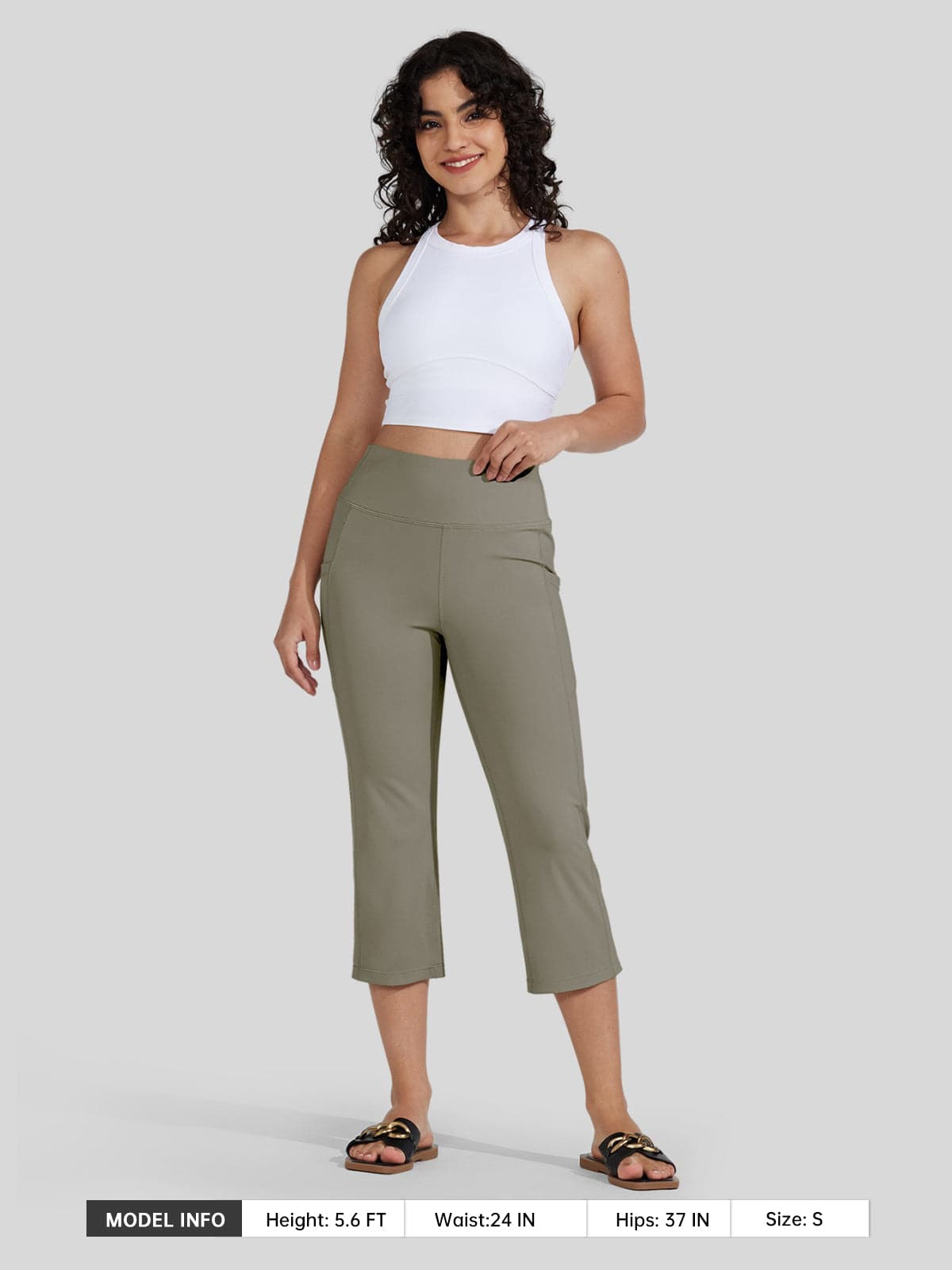 Willit Women's Straight Leg Capris Pants 