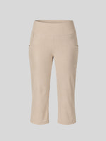 Black high-waisted cropped leggings with side pockets 