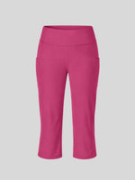 Black high-waisted cropped leggings with side pockets 