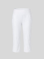 Black high-waisted cropped leggings with side pockets 