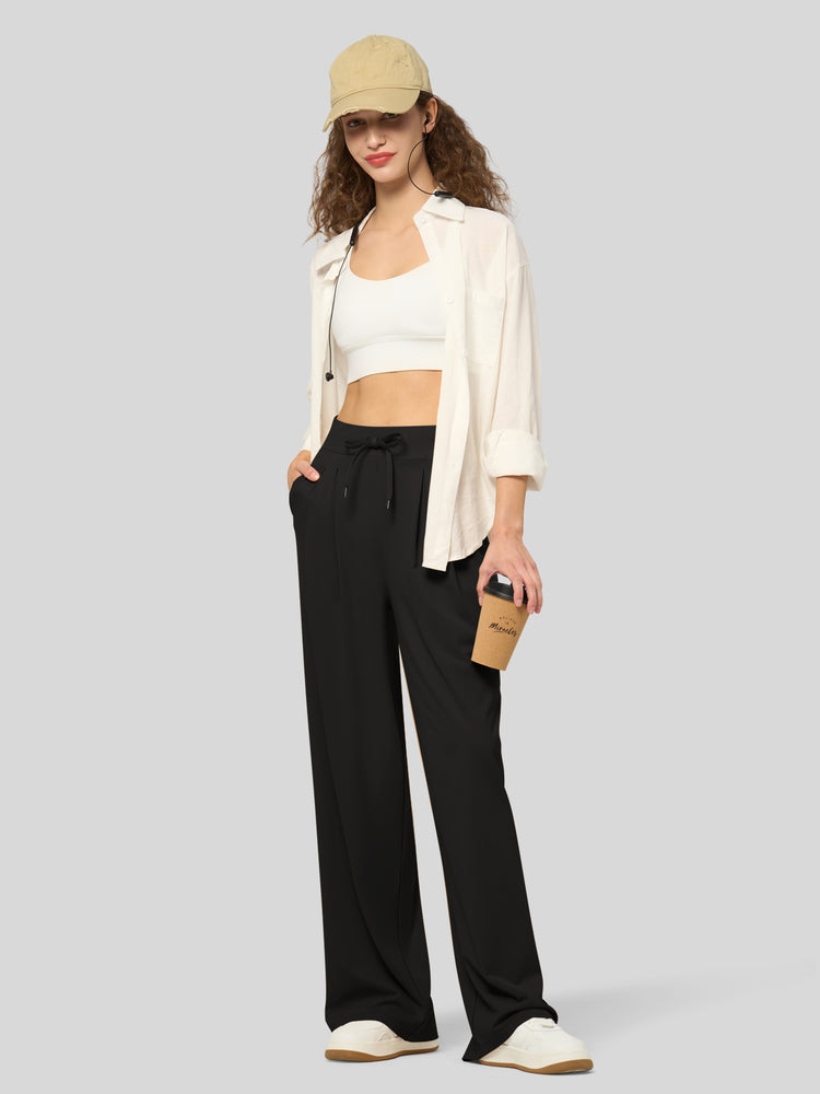 willit Women's Stretchy Wide Leg Slacks-28 Inch - 