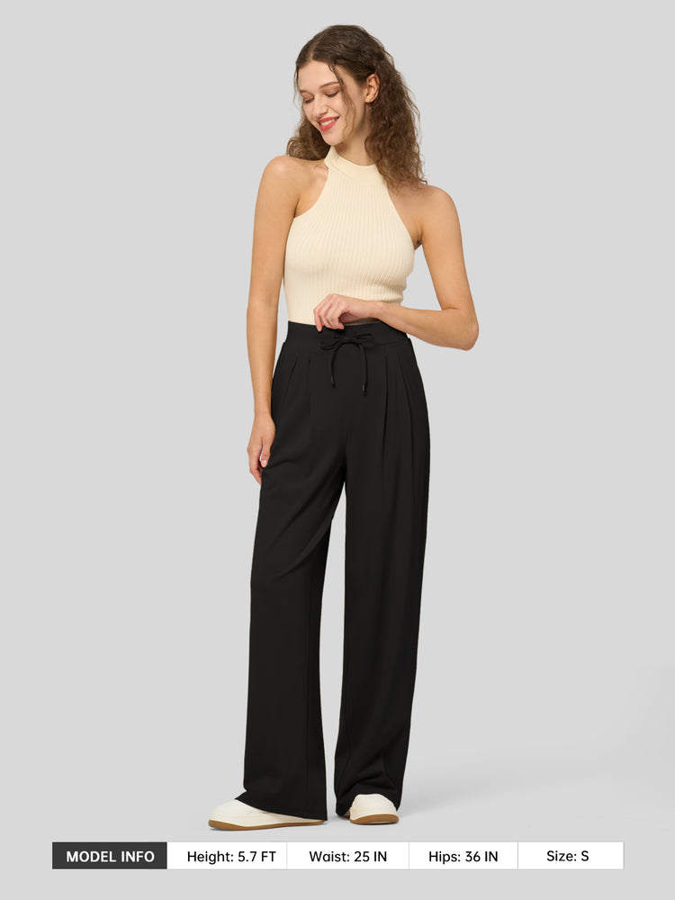 willit Women's Stretchy Wide Leg Slacks-28 Inch - 