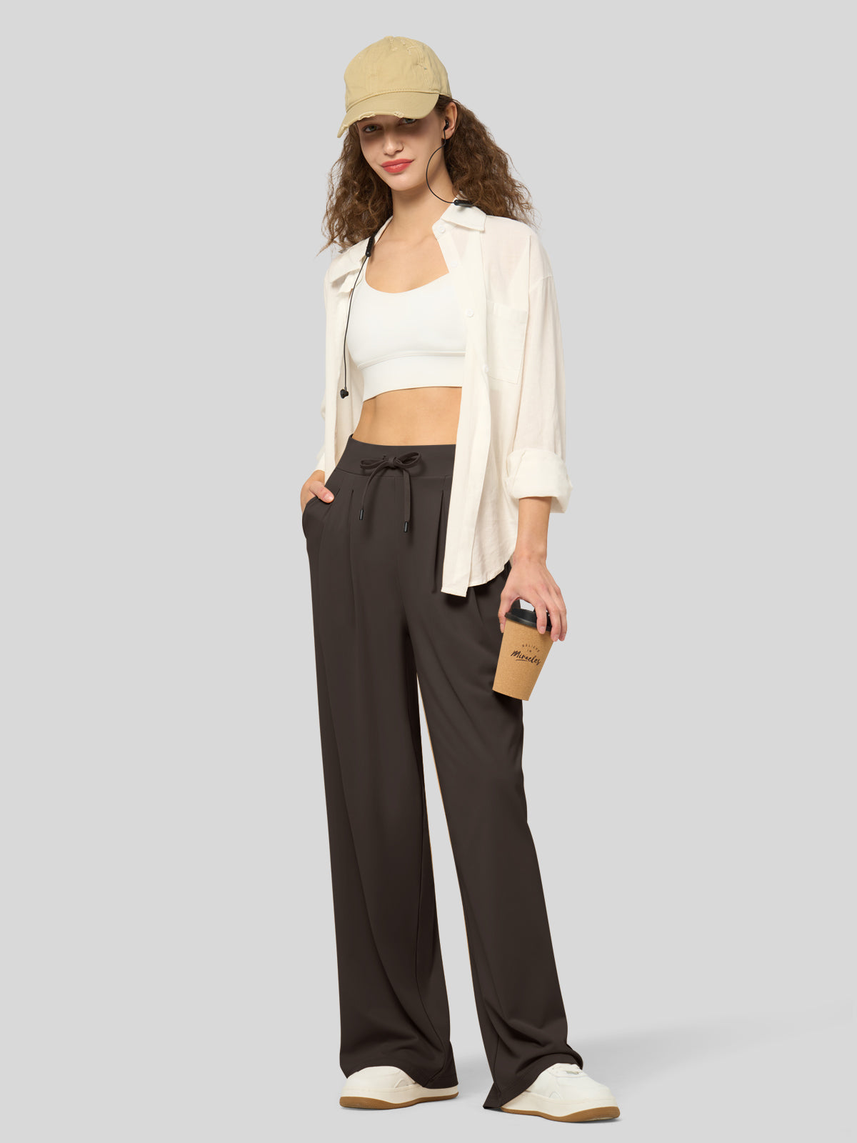 willit Women's Stretchy Wide Leg Slacks-28 Inch - 