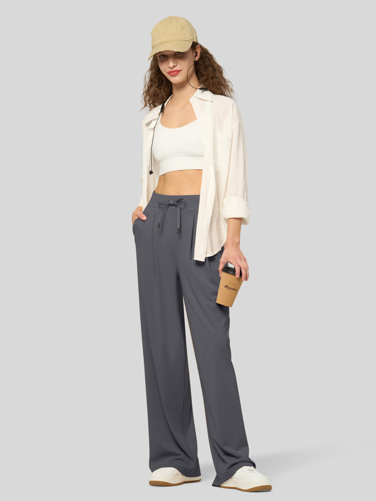 willit Women's Stretchy Wide Leg Slacks-28 Inch - 