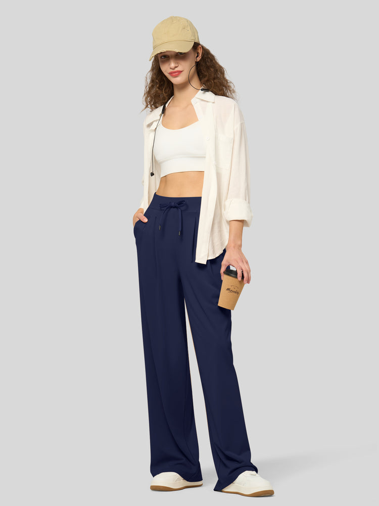 willit Women's Stretchy Wide Leg Slacks-28 Inch - 
