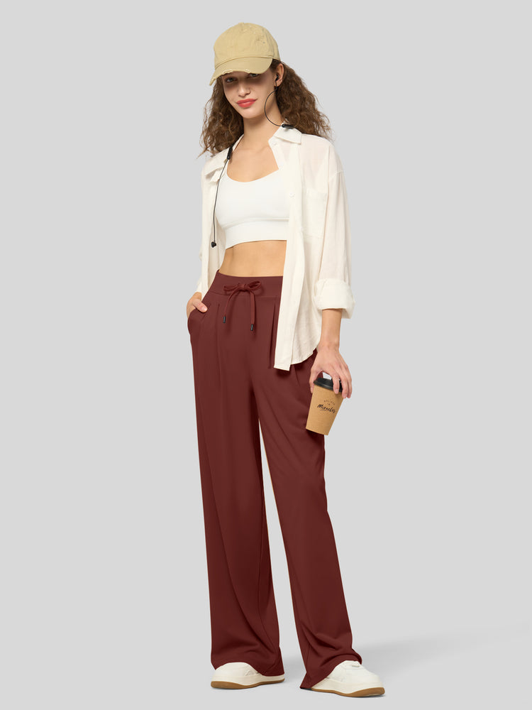 willit Women's Stretchy Wide Leg Slacks-28 Inch - 