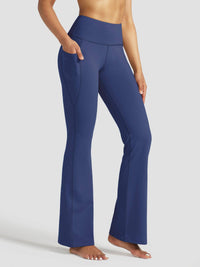 Women_s Stretchy Yoga Pants Dress Pants Bootcut #deep-blue