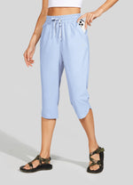 Willit  Women's Sports Woven Capri Pants 