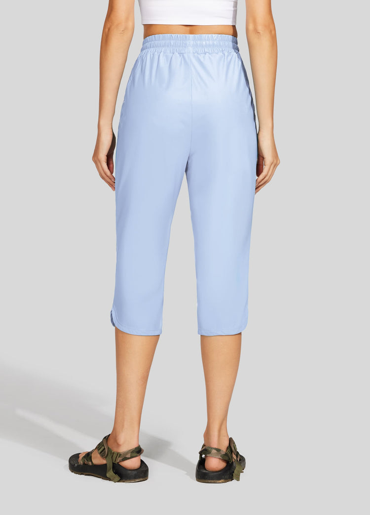 Willit  Women's Sports Woven Capri Pants 