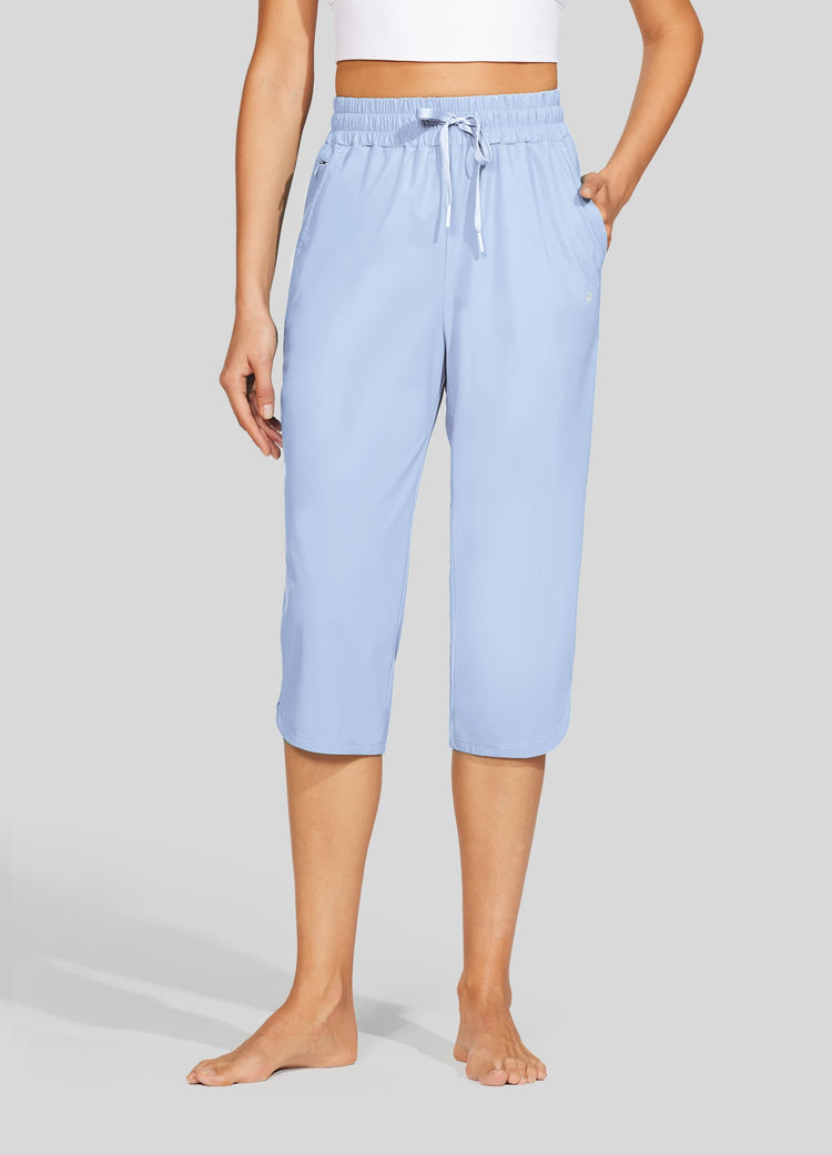Willit  Women's Sports Woven Capri Pants 