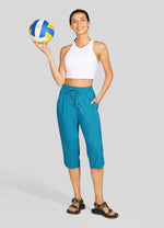 Willit  Women's Sports Woven Capri Pants 