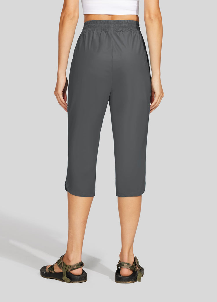 Willit  Women's Sports Woven Capri Pants 