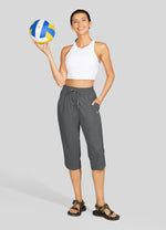 Willit  Women's Sports Woven Capri Pants 