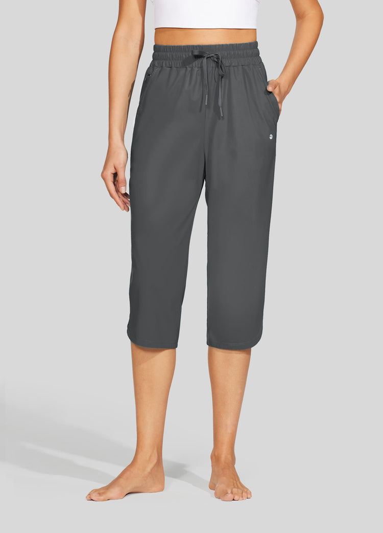 Willit  Women's Sports Woven Capri Pants 