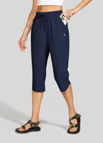 Willit  Women's Sports Woven Capri Pants 