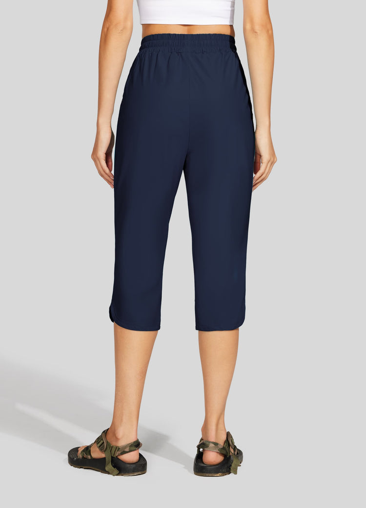 Willit  Women's Sports Woven Capri Pants 