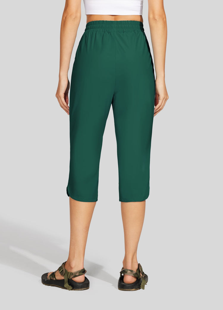 Willit  Women's Sports Woven Capri Pants 
