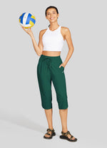 Willit  Women's Sports Woven Capri Pants 