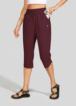 Willit  Women's Sports Woven Capri Pants 