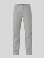 A pair of light gray straight-leg pants shown flat  
