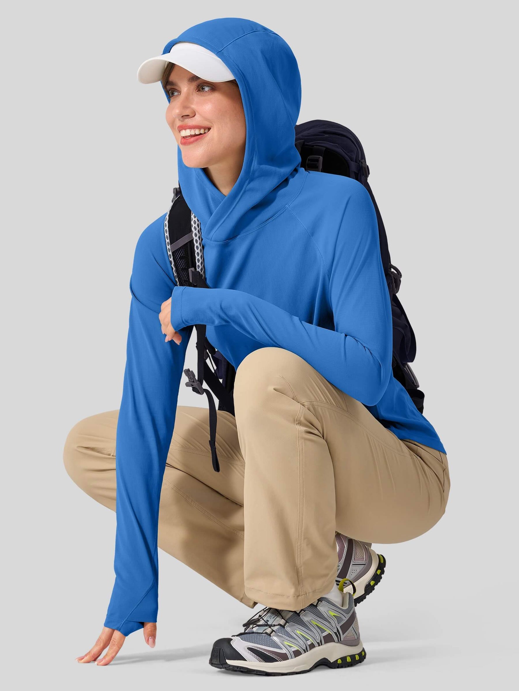 Women's Quick-Dry Sun Hoodies Long Sleeve Shirt_