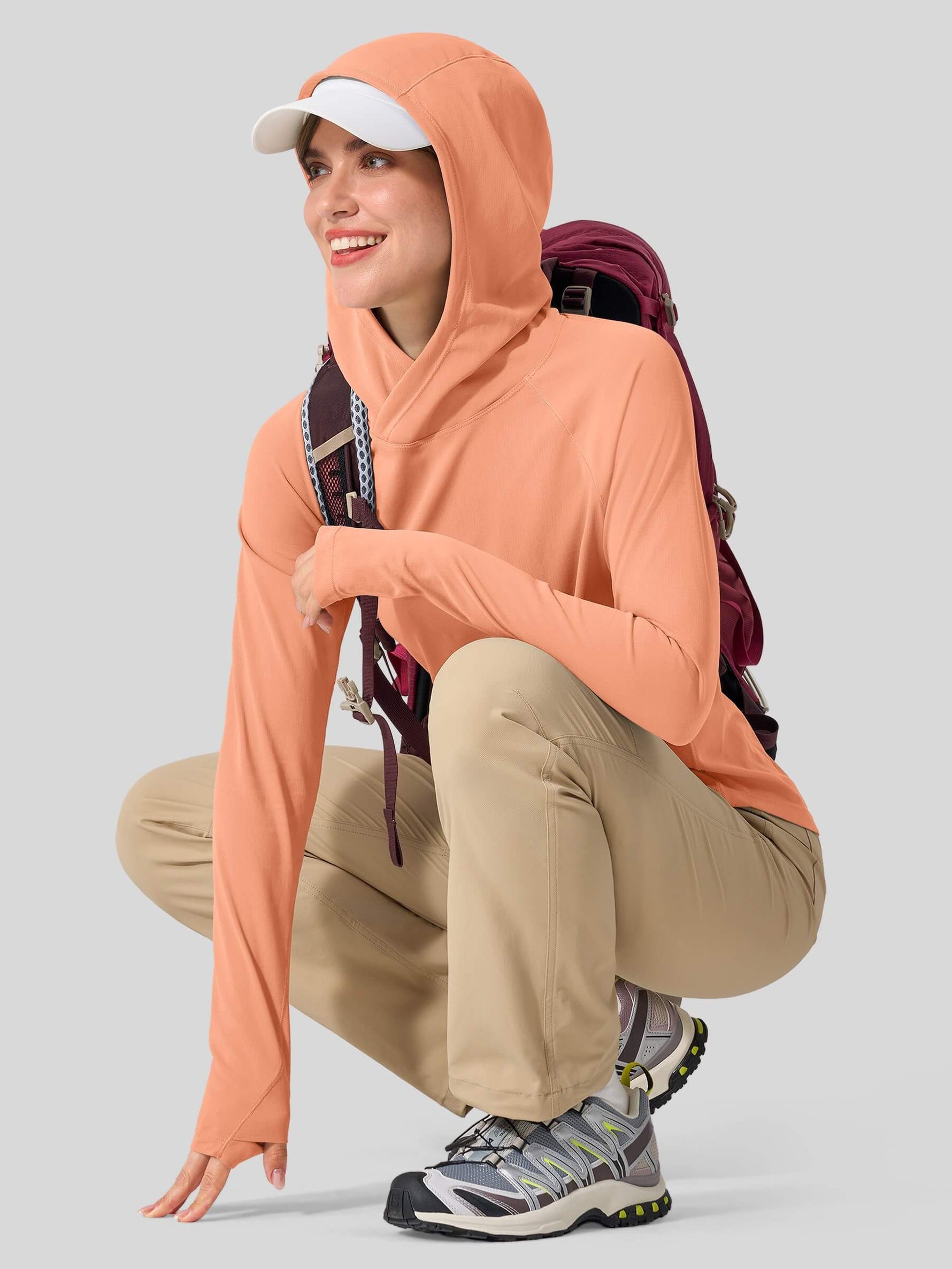 Women's Quick-Dry Sun Hoodies Long Sleeve Shirt_